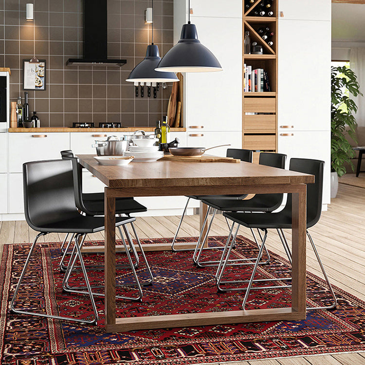 Solid Wood Contemporary Rectangular Dining Table Wood Top Table with Sled Base Clearhalo ' dining_table' 'Dining Tables & Seating' 'Dining Tables' 'furn' 'furn_dining_table' 'Furniture' 'furniture_dining_table' 'Kitchen & Dining Furniture' 'kitchen&dining_furn' 'kitchen' 'kitchen_dining_table' 3900872