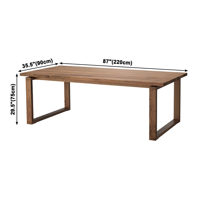Solid Wood Contemporary Rectangular Dining Table Wood Top Table with Sled Base Clearhalo ' dining_table' 'Dining Tables & Seating' 'Dining Tables' 'furn' 'furn_dining_table' 'Furniture' 'furniture_dining_table' 'Kitchen & Dining Furniture' 'kitchen&dining_furn' 'kitchen' 'kitchen_dining_table' 3900884