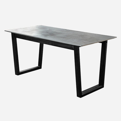Rectangle Sintered Stone Grey Dining Table Simplicity Double Pedestal Table for Dining Room Gray Without Chairs Clearhalo ' dining_table' 'Dining Tables & Seating' 'Dining Tables' 'furn' 'furn_dining_table' 'Furniture' 'furniture_dining_table' 'Kitchen & Dining Furniture' 'kitchen&dining_furn' 'kitchen' 'kitchen_dining_table' 3900905