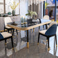 Traditional Luxury Rectangle Dining Table Sintered Stone Table with 4 Legs Black Without Chairs Clearhalo ' dining_table' 'Dining Tables & Seating' 'Dining Tables' 'furn' 'furn_dining_table' 'Furniture' 'furniture_dining_table' 'Kitchen & Dining Furniture' 'kitchen&dining_furn' 'kitchen' 'kitchen_dining_table' 3900913