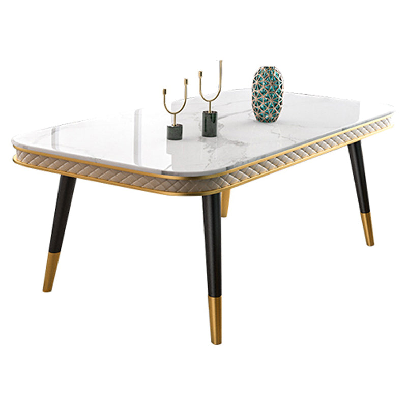 Traditional Luxury Rectangle Dining Table Sintered Stone Table with 4 Legs White Without Chairs Clearhalo ' dining_table' 'Dining Tables & Seating' 'Dining Tables' 'furn' 'furn_dining_table' 'Furniture' 'furniture_dining_table' 'Kitchen & Dining Furniture' 'kitchen&dining_furn' 'kitchen' 'kitchen_dining_table' 3900917