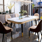 Traditional Luxury Rectangle Dining Table Sintered Stone Table with 4 Legs Clearhalo ' dining_table' 'Dining Tables & Seating' 'Dining Tables' 'furn' 'furn_dining_table' 'Furniture' 'furniture_dining_table' 'Kitchen & Dining Furniture' 'kitchen&dining_furn' 'kitchen' 'kitchen_dining_table' 3900921