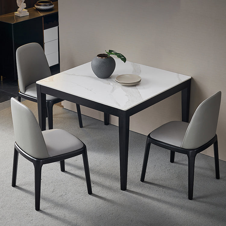 Square Shape White Dining Table Sintered Stone Table Industrial with 4 Legs Clearhalo ' dining_table' 'Dining Tables & Seating' 'Dining Tables' 'furn' 'furn_dining_table' 'Furniture' 'furniture_dining_table' 'Kitchen & Dining Furniture' 'kitchen&dining_furn' 'kitchen' 'kitchen_dining_table' 3900926