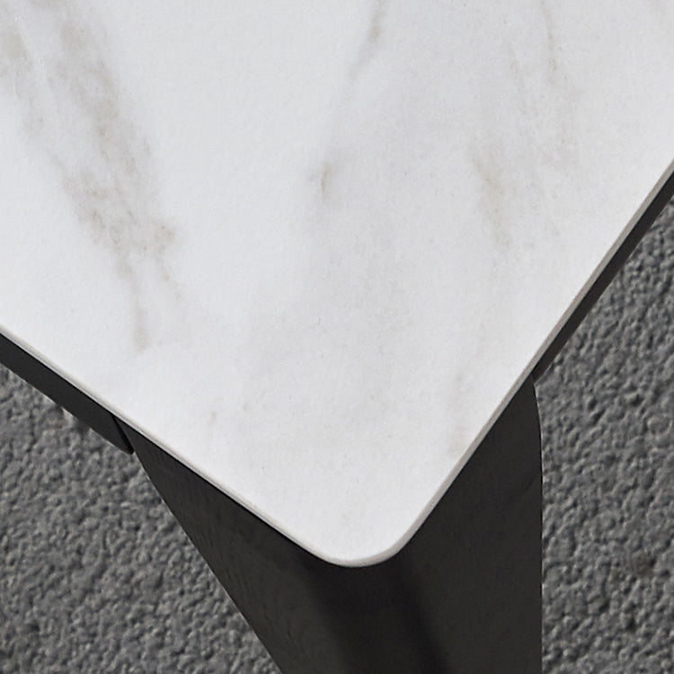 Square Shape White Dining Table Sintered Stone Table Industrial with 4 Legs Clearhalo ' dining_table' 'Dining Tables & Seating' 'Dining Tables' 'furn' 'furn_dining_table' 'Furniture' 'furniture_dining_table' 'Kitchen & Dining Furniture' 'kitchen&dining_furn' 'kitchen' 'kitchen_dining_table' 3900931