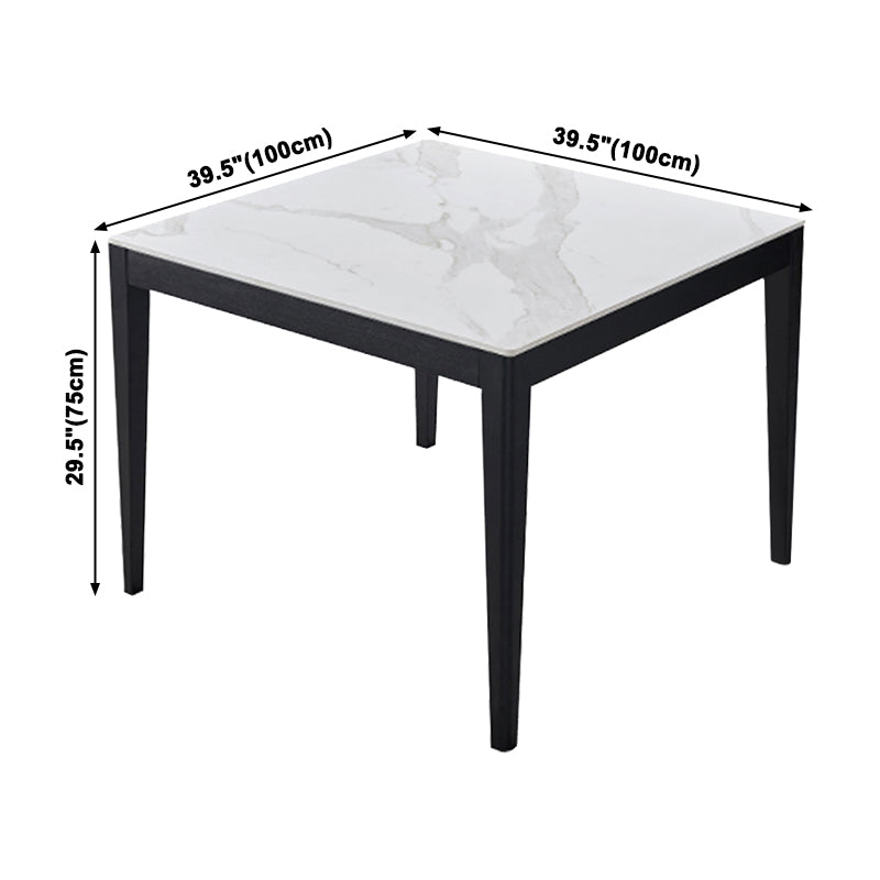 Square Shape White Dining Table Sintered Stone Table Industrial with 4 Legs Clearhalo ' dining_table' 'Dining Tables & Seating' 'Dining Tables' 'furn' 'furn_dining_table' 'Furniture' 'furniture_dining_table' 'Kitchen & Dining Furniture' 'kitchen&dining_furn' 'kitchen' 'kitchen_dining_table' 3900938