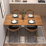 Metal Industrial Rectangle Dining Table Solid Wood Table with Sled Base Clearhalo ' dining_table' 'Dining Tables & Seating' 'Dining Tables' 'furn' 'furn_dining_table' 'Furniture' 'furniture_dining_table' 'Kitchen & Dining Furniture' 'kitchen&dining_furn' 'kitchen' 'kitchen_dining_table' 3900941