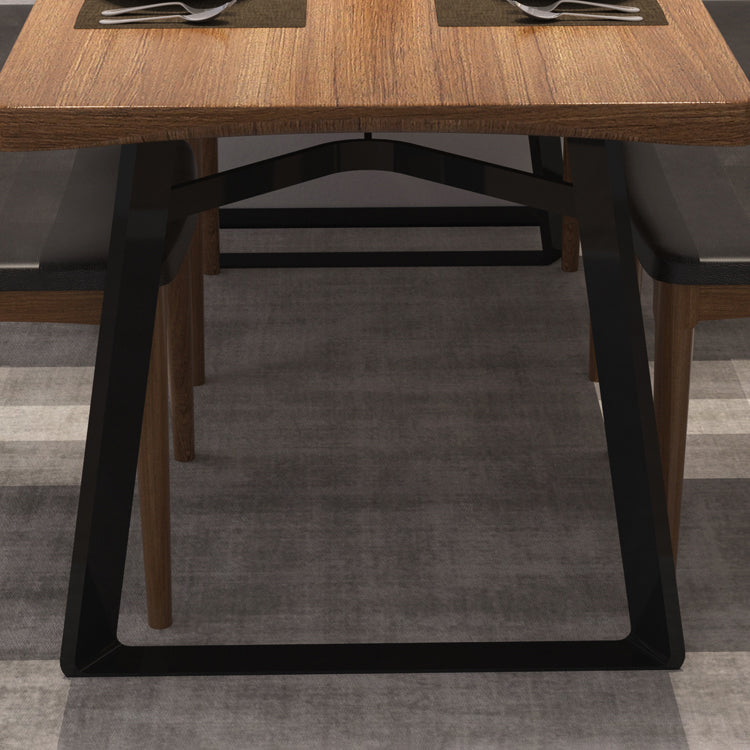 Metal Industrial Rectangle Dining Table Solid Wood Table with Sled Base Clearhalo ' dining_table' 'Dining Tables & Seating' 'Dining Tables' 'furn' 'furn_dining_table' 'Furniture' 'furniture_dining_table' 'Kitchen & Dining Furniture' 'kitchen&dining_furn' 'kitchen' 'kitchen_dining_table' 3900946