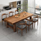 Modern Solid Wood Rectangle Dining Table Brown Kitchen Dining Table with Double Pedestal Bases Clearhalo ' dining_table' 'Dining Tables & Seating' 'Dining Tables' 'furn' 'furn_dining_table' 'Furniture' 'furniture_dining_table' 'Kitchen & Dining Furniture' 'kitchen&dining_furn' 'kitchen' 'kitchen_dining_table' 3900974