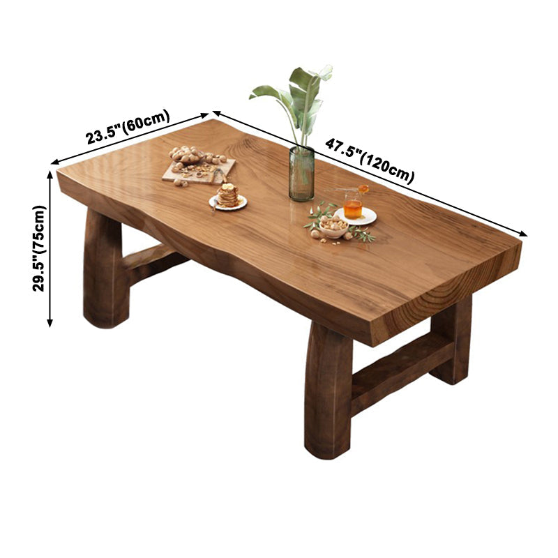 Modern Solid Wood Rectangle Dining Table Brown Kitchen Dining Table with Double Pedestal Bases Clearhalo ' dining_table' 'Dining Tables & Seating' 'Dining Tables' 'furn' 'furn_dining_table' 'Furniture' 'furniture_dining_table' 'Kitchen & Dining Furniture' 'kitchen&dining_furn' 'kitchen' 'kitchen_dining_table' 3900982