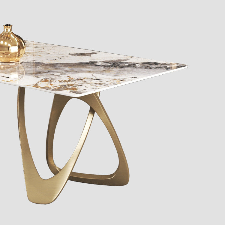 Metal Traditional Luxury Rectangle Table Sintered Stone Table for Dining Room Clearhalo ' dining_table' 'Dining Tables & Seating' 'Dining Tables' 'furn' 'furn_dining_table' 'Furniture' 'furniture_dining_table' 'Kitchen & Dining Furniture' 'kitchen&dining_furn' 'kitchen' 'kitchen_dining_table' 3900993