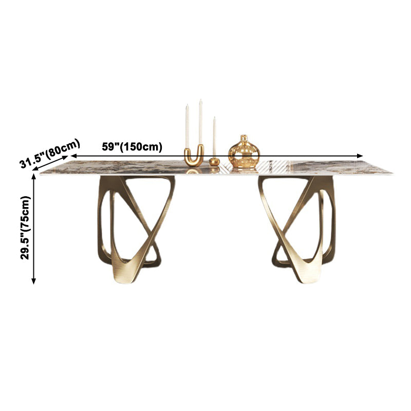 Metal Traditional Luxury Rectangle Table Sintered Stone Table for Dining Room Clearhalo ' dining_table' 'Dining Tables & Seating' 'Dining Tables' 'furn' 'furn_dining_table' 'Furniture' 'furniture_dining_table' 'Kitchen & Dining Furniture' 'kitchen&dining_furn' 'kitchen' 'kitchen_dining_table' 3901001