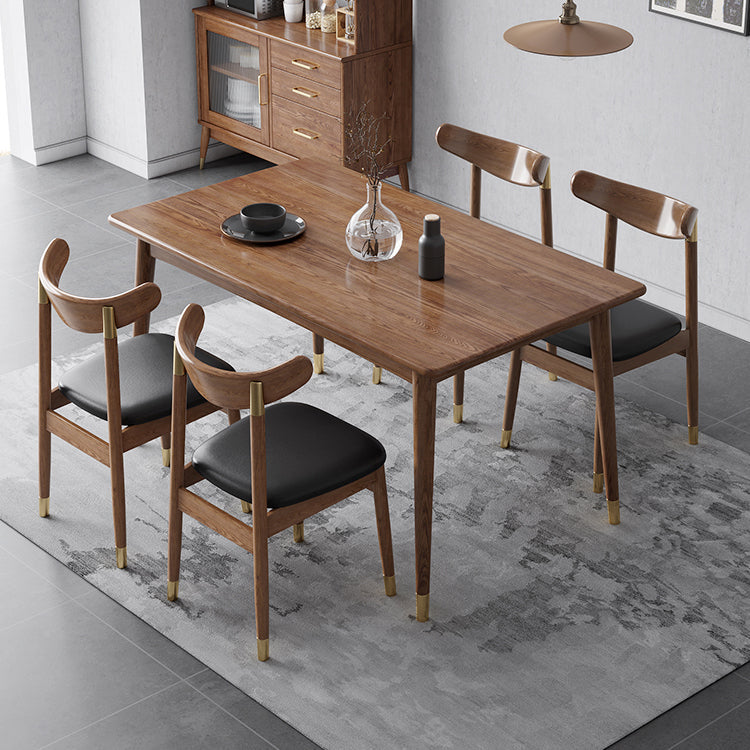 Rectangle Modern Dining Table Wood Color Fixed Table with Ashwood Solid Wood Clearhalo ' dining_table' 'Dining Tables & Seating' 'Dining Tables' 'furn' 'furn_dining_table' 'Furniture' 'furniture_dining_table' 'Kitchen & Dining Furniture' 'kitchen&dining_furn' 'kitchen' 'kitchen_dining_table' 3901007