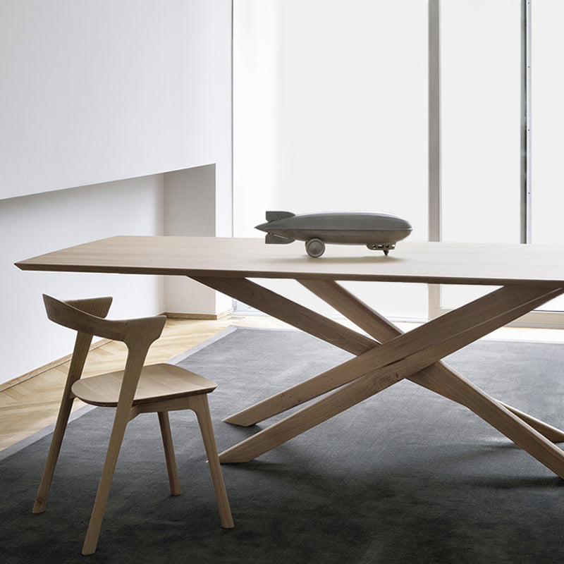 Rectangle Oak Solid Wood Table in Nature Modern Dining Table with Wooden Pedestal Clearhalo ' dining_table' 'Dining Tables & Seating' 'Dining Tables' 'furn' 'furn_dining_table' 'Furniture' 'furniture_dining_table' 'Kitchen & Dining Furniture' 'kitchen&dining_furn' 'kitchen' 'kitchen_dining_table' 3901016
