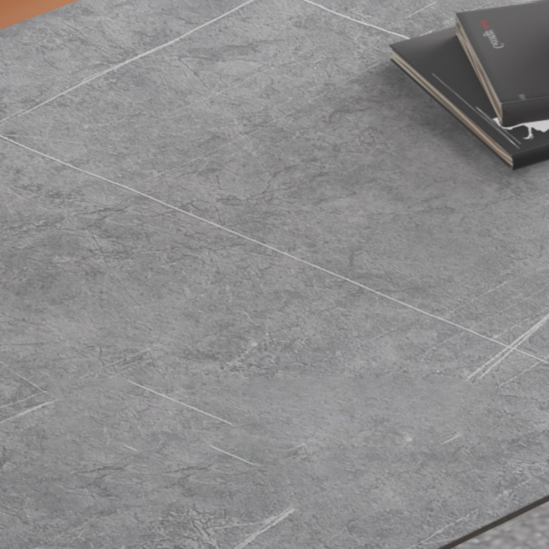 Industrial Gray Sintered Stone Dining Table Rectangle Shape Standard Dining Table for Kitchen Clearhalo ' dining_table' 'Dining Tables & Seating' 'Dining Tables' 'furn' 'furn_dining_table' 'Furniture' 'furniture_dining_table' 'Kitchen & Dining Furniture' 'kitchen&dining_furn' 'kitchen' 'kitchen_dining_table' 3901028