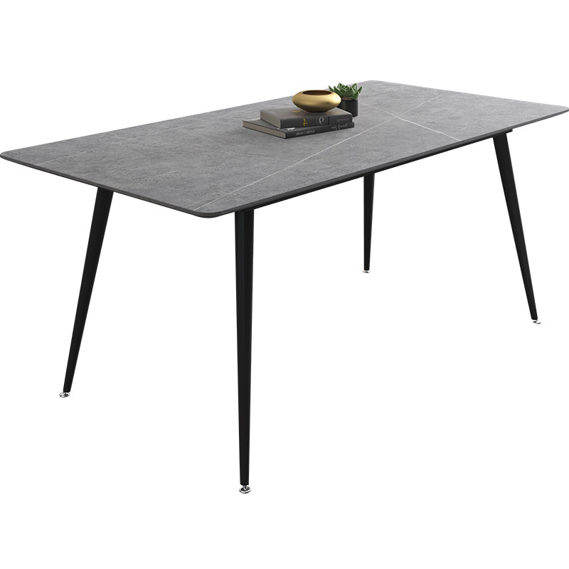 Industrial Gray Sintered Stone Dining Table Rectangle Shape Standard Dining Table for Kitchen Without Chairs Clearhalo ' dining_table' 'Dining Tables & Seating' 'Dining Tables' 'furn' 'furn_dining_table' 'Furniture' 'furniture_dining_table' 'Kitchen & Dining Furniture' 'kitchen&dining_furn' 'kitchen' 'kitchen_dining_table' 3901029