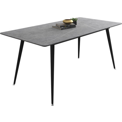 Industrial Gray Sintered Stone Dining Table Rectangle Shape Standard Dining Table for Kitchen Without Chairs Clearhalo ' dining_table' 'Dining Tables & Seating' 'Dining Tables' 'furn' 'furn_dining_table' 'Furniture' 'furniture_dining_table' 'Kitchen & Dining Furniture' 'kitchen&dining_furn' 'kitchen' 'kitchen_dining_table' 3901029