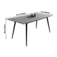 Industrial Gray Sintered Stone Dining Table Rectangle Shape Standard Dining Table for Kitchen Clearhalo ' dining_table' 'Dining Tables & Seating' 'Dining Tables' 'furn' 'furn_dining_table' 'Furniture' 'furniture_dining_table' 'Kitchen & Dining Furniture' 'kitchen&dining_furn' 'kitchen' 'kitchen_dining_table' 3901033