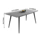 Industrial Gray Sintered Stone Dining Table Rectangle Shape Standard Dining Table for Kitchen Clearhalo ' dining_table' 'Dining Tables & Seating' 'Dining Tables' 'furn' 'furn_dining_table' 'Furniture' 'furniture_dining_table' 'Kitchen & Dining Furniture' 'kitchen&dining_furn' 'kitchen' 'kitchen_dining_table' 3901034