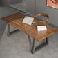 Rectangle Industrial Double Pedestal Dining Table Wood Color Fixed Table of Solid Wood Clearhalo ' dining_table' 'Dining Tables & Seating' 'Dining Tables' 'furn' 'furn_dining_table' 'Furniture' 'furniture_dining_table' 'Kitchen & Dining Furniture' 'kitchen&dining_furn' 'kitchen' 'kitchen_dining_table' 3901047