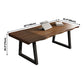 Rectangle Industrial Double Pedestal Dining Table Wood Color Fixed Table of Solid Wood Clearhalo ' dining_table' 'Dining Tables & Seating' 'Dining Tables' 'furn' 'furn_dining_table' 'Furniture' 'furniture_dining_table' 'Kitchen & Dining Furniture' 'kitchen&dining_furn' 'kitchen' 'kitchen_dining_table' 3901055