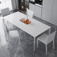 Metal Contemporary Rectangular Table White Sintered Stone Dining Table with 4 Legs Clearhalo ' dining_table' 'Dining Tables & Seating' 'Dining Tables' 'Furniture' 'furniture_dining_table' 'Kitchen & Dining Furniture' 'kitchen&dining_furn' 'kitchen' 'kitchen_dining_table' 3901088