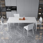 Metal Contemporary Rectangular Table White Sintered Stone Dining Table with 4 Legs Clearhalo ' dining_table' 'Dining Tables & Seating' 'Dining Tables' 'Furniture' 'furniture_dining_table' 'Kitchen & Dining Furniture' 'kitchen&dining_furn' 'kitchen' 'kitchen_dining_table' 3901091