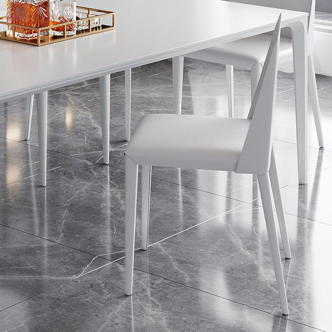 Metal Contemporary Rectangular Table White Sintered Stone Dining Table with 4 Legs Clearhalo ' dining_table' 'Dining Tables & Seating' 'Dining Tables' 'Furniture' 'furniture_dining_table' 'Kitchen & Dining Furniture' 'kitchen&dining_furn' 'kitchen' 'kitchen_dining_table' 3901096