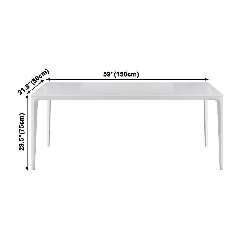 Metal Contemporary Rectangular Table White Sintered Stone Dining Table with 4 Legs Clearhalo ' dining_table' 'Dining Tables & Seating' 'Dining Tables' 'Furniture' 'furniture_dining_table' 'Kitchen & Dining Furniture' 'kitchen&dining_furn' 'kitchen' 'kitchen_dining_table' 3901101
