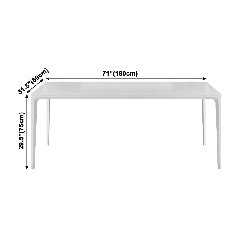 Metal Contemporary Rectangular Table White Sintered Stone Dining Table with 4 Legs Clearhalo ' dining_table' 'Dining Tables & Seating' 'Dining Tables' 'Furniture' 'furniture_dining_table' 'Kitchen & Dining Furniture' 'kitchen&dining_furn' 'kitchen' 'kitchen_dining_table' 3901103
