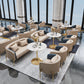 Traditional Luxury Round Dining Table Sintered Stone Table with Gold Tulip Base Clearhalo ' dining_table' 'Dining Tables & Seating' 'Dining Tables' 'furn' 'furn_dining_table' 'Furniture' 'furniture_dining_table' 'Kitchen & Dining Furniture' 'kitchen&dining_furn' 'kitchen' 'kitchen_dining_table' 3901126