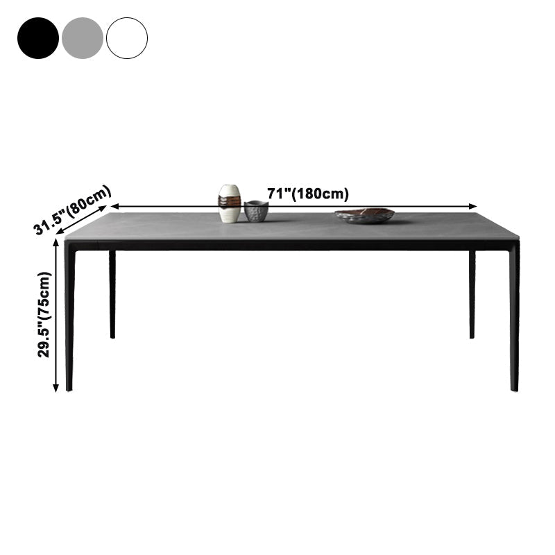Contemporary Style Sintered Stone Dining Table Rectangle Table with 4 Legs Base Clearhalo ' dining_table' 'Dining Tables & Seating' 'Dining Tables' 'furn' 'furn_dining_table' 'Furniture' 'furniture_dining_table' 'Kitchen & Dining Furniture' 'kitchen&dining_furn' 'kitchen' 'kitchen_dining_table' 3901161