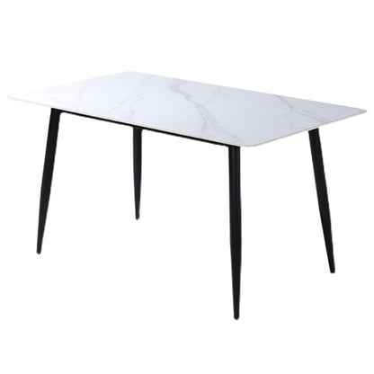 Rectangle Sintered Stone Two-Color Dining Table Modern 4 Legs Table for Dining Room White Without Chairs Clearhalo ' dining_table' 'Dining Tables & Seating' 'Dining Tables' 'furn' 'furn_dining_table' 'Furniture' 'furniture_dining_table' 'Kitchen & Dining Furniture' 'kitchen&dining_furn' 'kitchen' 'kitchen_dining_table' 3901167