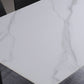Rectangle Sintered Stone Two-Color Dining Table Modern 4 Legs Table for Dining Room Clearhalo ' dining_table' 'Dining Tables & Seating' 'Dining Tables' 'furn' 'furn_dining_table' 'Furniture' 'furniture_dining_table' 'Kitchen & Dining Furniture' 'kitchen&dining_furn' 'kitchen' 'kitchen_dining_table' 3901168