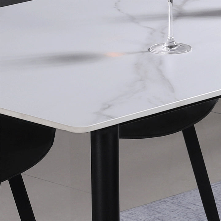 Rectangle Sintered Stone Two-Color Dining Table Modern 4 Legs Table for Dining Room Clearhalo ' dining_table' 'Dining Tables & Seating' 'Dining Tables' 'furn' 'furn_dining_table' 'Furniture' 'furniture_dining_table' 'Kitchen & Dining Furniture' 'kitchen&dining_furn' 'kitchen' 'kitchen_dining_table' 3901170
