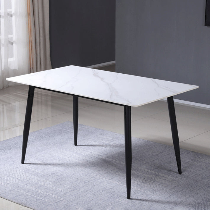 Rectangle Sintered Stone Two-Color Dining Table Modern 4 Legs Table for Dining Room Clearhalo ' dining_table' 'Dining Tables & Seating' 'Dining Tables' 'furn' 'furn_dining_table' 'Furniture' 'furniture_dining_table' 'Kitchen & Dining Furniture' 'kitchen&dining_furn' 'kitchen' 'kitchen_dining_table' 3901172