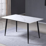 Rectangle Sintered Stone Two-Color Dining Table Modern 4 Legs Table for Dining Room Clearhalo ' dining_table' 'Dining Tables & Seating' 'Dining Tables' 'furn' 'furn_dining_table' 'Furniture' 'furniture_dining_table' 'Kitchen & Dining Furniture' 'kitchen&dining_furn' 'kitchen' 'kitchen_dining_table' 3901172