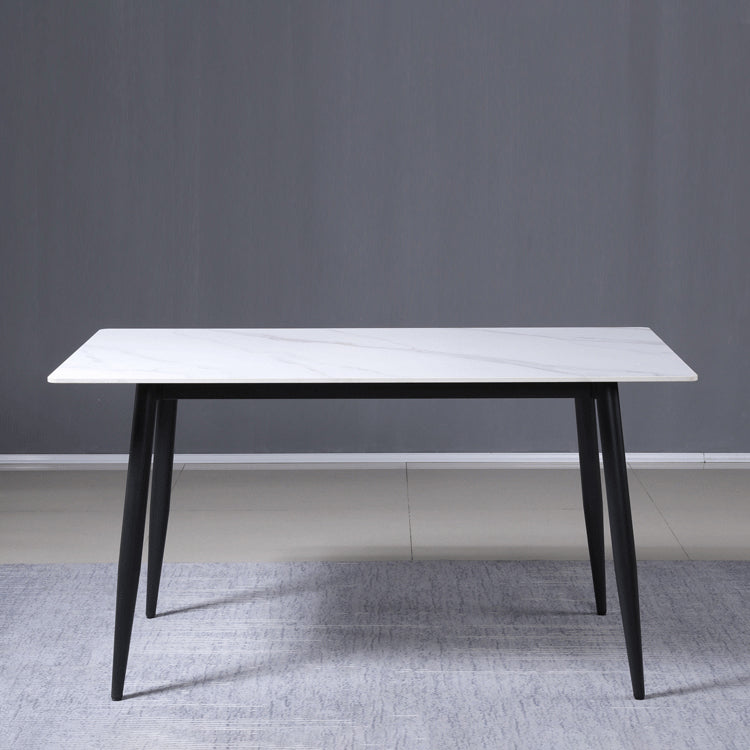 Rectangle Sintered Stone Two-Color Dining Table Modern 4 Legs Table for Dining Room Clearhalo ' dining_table' 'Dining Tables & Seating' 'Dining Tables' 'furn' 'furn_dining_table' 'Furniture' 'furniture_dining_table' 'Kitchen & Dining Furniture' 'kitchen&dining_furn' 'kitchen' 'kitchen_dining_table' 3901173