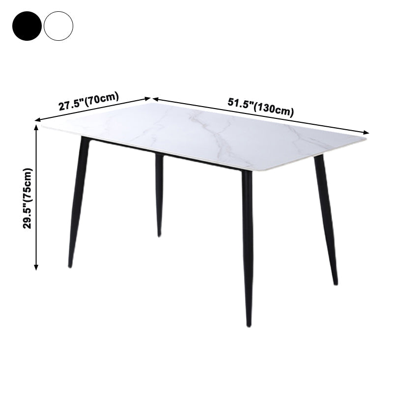 Rectangle Sintered Stone Two-Color Dining Table Modern 4 Legs Table for Dining Room Clearhalo ' dining_table' 'Dining Tables & Seating' 'Dining Tables' 'furn' 'furn_dining_table' 'Furniture' 'furniture_dining_table' 'Kitchen & Dining Furniture' 'kitchen&dining_furn' 'kitchen' 'kitchen_dining_table' 3901176