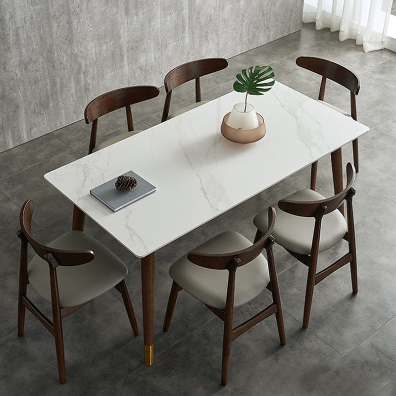 Traditional Luxury Rectangle Dining Table White Sintered Stone Table with 4 Legs Clearhalo ' dining_table' 'Dining Tables & Seating' 'Dining Tables' 'furn' 'furn_dining_table' 'Furniture' 'furniture_dining_table' 'Kitchen & Dining Furniture' 'kitchen&dining_furn' 'kitchen' 'kitchen_dining_table' 3901198