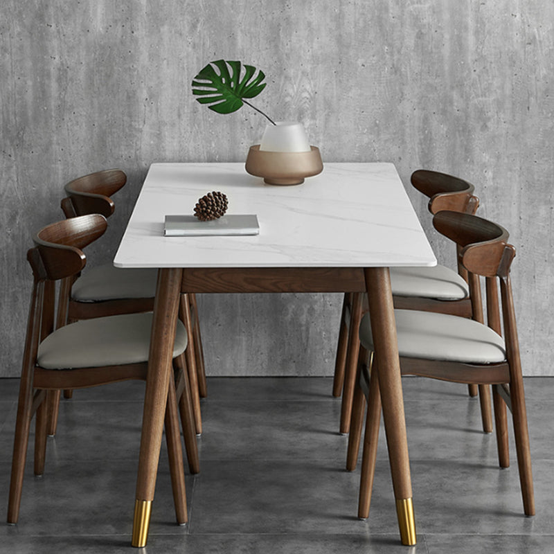 Traditional Luxury Rectangle Dining Table White Sintered Stone Table with 4 Legs Clearhalo ' dining_table' 'Dining Tables & Seating' 'Dining Tables' 'furn' 'furn_dining_table' 'Furniture' 'furniture_dining_table' 'Kitchen & Dining Furniture' 'kitchen&dining_furn' 'kitchen' 'kitchen_dining_table' 3901200