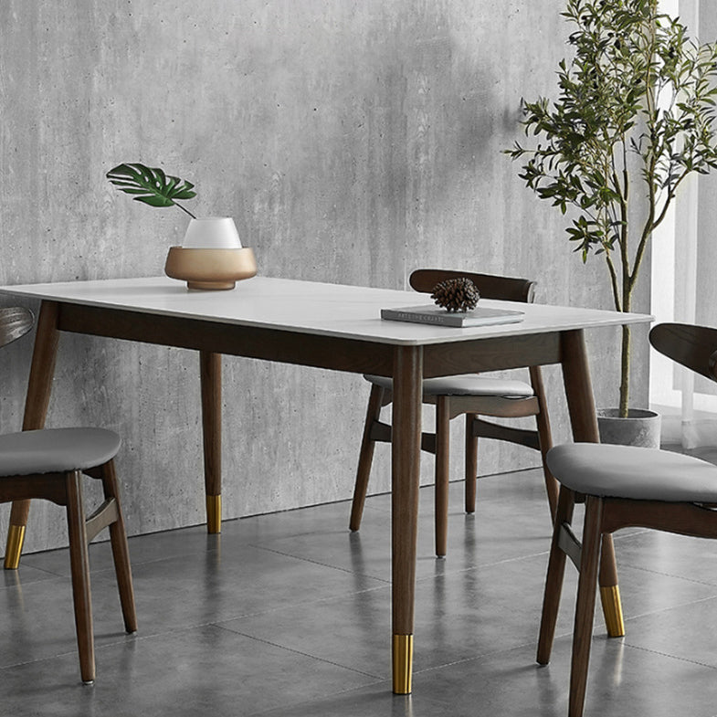 Traditional Luxury Rectangle Dining Table White Sintered Stone Table with 4 Legs Clearhalo ' dining_table' 'Dining Tables & Seating' 'Dining Tables' 'furn' 'furn_dining_table' 'Furniture' 'furniture_dining_table' 'Kitchen & Dining Furniture' 'kitchen&dining_furn' 'kitchen' 'kitchen_dining_table' 3901201