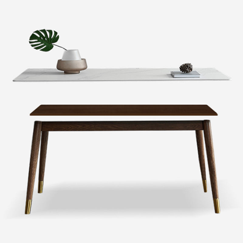 Traditional Luxury Rectangle Dining Table White Sintered Stone Table with 4 Legs Clearhalo ' dining_table' 'Dining Tables & Seating' 'Dining Tables' 'furn' 'furn_dining_table' 'Furniture' 'furniture_dining_table' 'Kitchen & Dining Furniture' 'kitchen&dining_furn' 'kitchen' 'kitchen_dining_table' 3901202