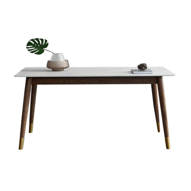 Traditional Luxury Rectangle Dining Table White Sintered Stone Table with 4 Legs Without Chairs Clearhalo ' dining_table' 'Dining Tables & Seating' 'Dining Tables' 'furn' 'furn_dining_table' 'Furniture' 'furniture_dining_table' 'Kitchen & Dining Furniture' 'kitchen&dining_furn' 'kitchen' 'kitchen_dining_table' 3901203