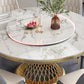 Rotatable Sintered Stone Top Round Table in White Glam Dining Table with Metal Pedestal Clearhalo ' dining_table' 'Dining Tables & Seating' 'Dining Tables' 'furn' 'furn_dining_table' 'Furniture' 'furniture_dining_table' 'Kitchen & Dining Furniture' 'kitchen&dining_furn' 'kitchen' 'kitchen_dining_table' 3901230