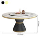 Rotatable Sintered Stone Top Round Table in White Glam Dining Table with Metal Pedestal Clearhalo ' dining_table' 'Dining Tables & Seating' 'Dining Tables' 'furn' 'furn_dining_table' 'Furniture' 'furniture_dining_table' 'Kitchen & Dining Furniture' 'kitchen&dining_furn' 'kitchen' 'kitchen_dining_table' 3901236