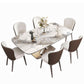 Metal Traditional Luxury Rectangle Dining Table Sintered Stone Table with Pedestal Clearhalo ' dining_table' 'Dining Tables & Seating' 'Dining Tables' 'furn' 'furn_dining_table' 'Furniture' 'furniture_dining_table' 'Kitchen & Dining Furniture' 'kitchen&dining_furn' 'kitchen' 'kitchen_dining_table' 3901241