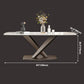 Metal Traditional Luxury Rectangle Dining Table Sintered Stone Table with Pedestal Clearhalo ' dining_table' 'Dining Tables & Seating' 'Dining Tables' 'furn' 'furn_dining_table' 'Furniture' 'furniture_dining_table' 'Kitchen & Dining Furniture' 'kitchen&dining_furn' 'kitchen' 'kitchen_dining_table' 3901248