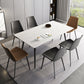 Industrial Style Sintered Stone Dining Carbon Steel Base Rectangle Table for Home White Gold Without Chairs Clearhalo ' dining_table' 'Dining Tables & Seating' 'Dining Tables' 'furn' 'furn_dining_table' 'Furniture' 'furniture_dining_table' 'Kitchen & Dining Furniture' 'kitchen&dining_furn' 'kitchen' 'kitchen_dining_table' 3901269