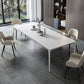 Simple White Kitchen Dining Table Sintered Stone Standard Dining Table with 4 Legs Base Clearhalo ' dining_table' 'Dining Tables & Seating' 'Dining Tables' 'Furniture' 'furniture_dining_table' 'Kitchen & Dining Furniture' 'kitchen&dining_furn' 'kitchen' 'kitchen_dining_table' 3901278