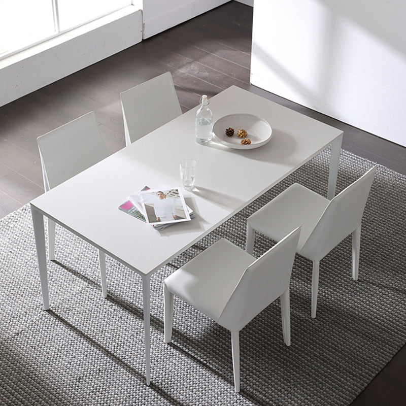 Simple White Kitchen Dining Table Sintered Stone Standard Dining Table with 4 Legs Base Clearhalo ' dining_table' 'Dining Tables & Seating' 'Dining Tables' 'Furniture' 'furniture_dining_table' 'Kitchen & Dining Furniture' 'kitchen&dining_furn' 'kitchen' 'kitchen_dining_table' 3901280
